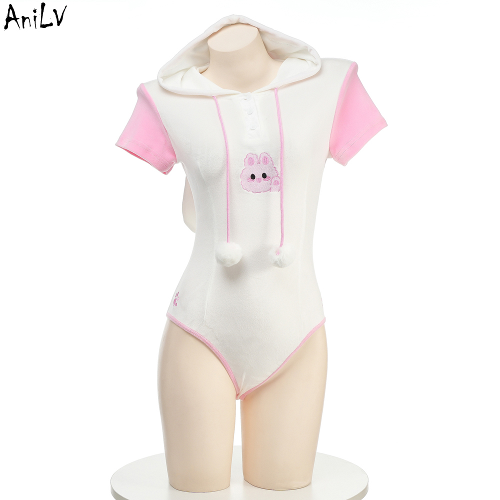 Cosplay Anime Female Characters - AniLV Women Bunny Hooded jumpsuit Hoodies