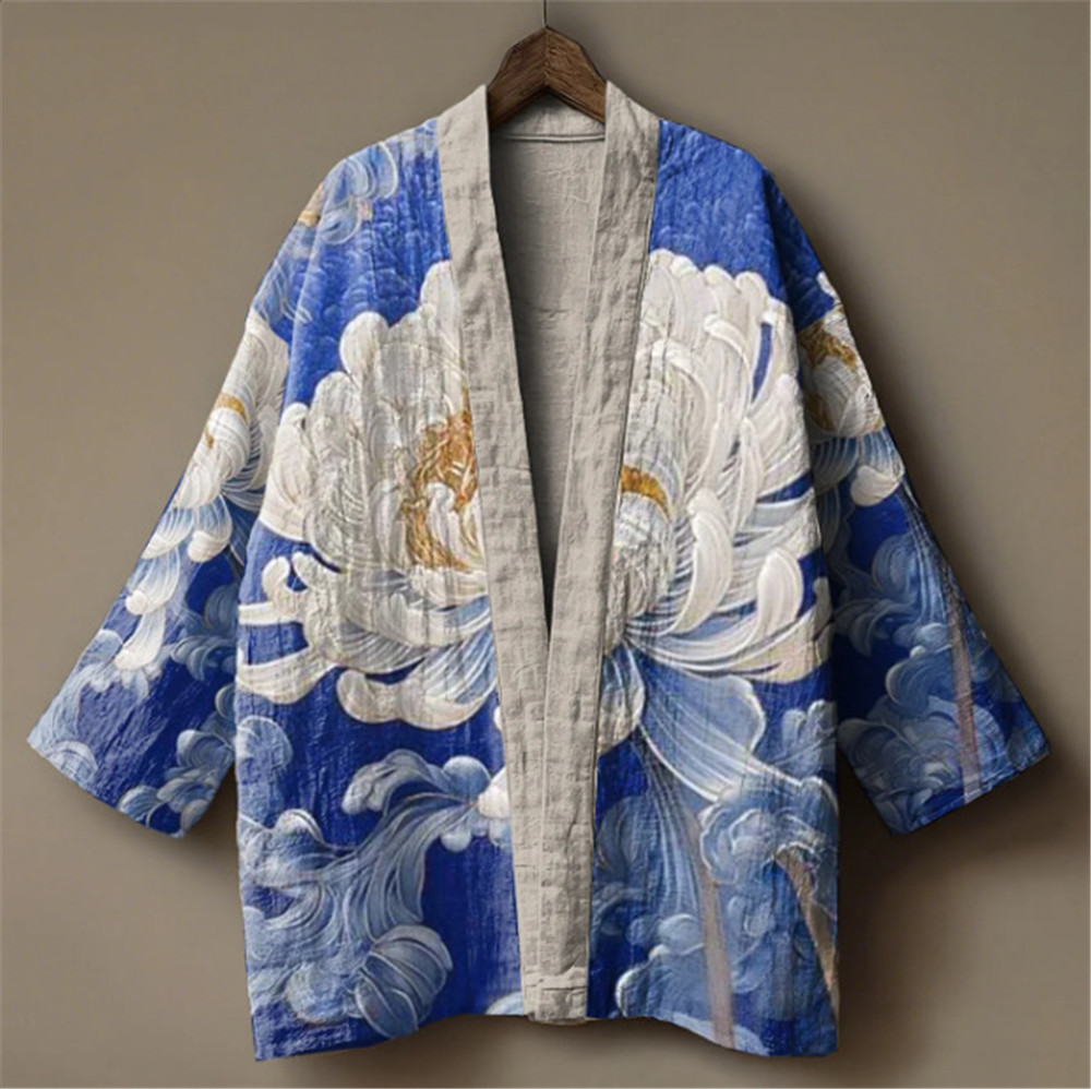 Japanese Crane Print Kimono fo - đánh giá và giá Demon Slayer Haori