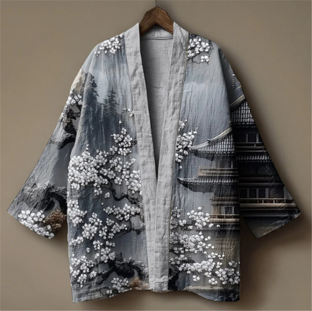 Japanese Crane Print Kimono fo - đánh giá và giá Demon Slayer Haori